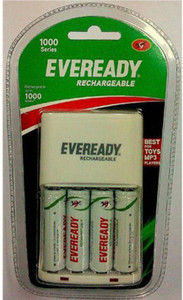 Eveready 1000 Series Charger with 4Pcs 700 MAH AA+AA Rechargeable Ni-MH Battery