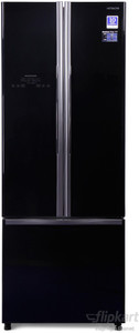 Hitachi 456 L Frost Free French Door Bottom Mount Inverter Technology Star Refrigerator(Glass Black, R-WB480PND2 GBK)