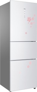 Haier 332 L Frost Free Triple Door Refrigerator(White Floral, HRB 386WFG)