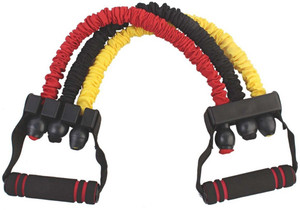 Fitsy 3-Tube Chest Expander with Nylon Covered Adjustable Resistance Tube