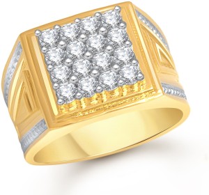 MEENAZ Men Jewellery Gold Diamond Rings for Men Boys Gents Man Ring Jewellery for Men-FR457_18 Alloy Cubic Zirconia Ring