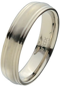 Inox Jewelry Matt And Polished Grooved Edge Titanium Ring Best