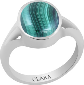 CLARA Certified Malachite 8.3cts or 9.25ratti original stone Sterling Silver Astrological Ring for Men and Women Daana Firang