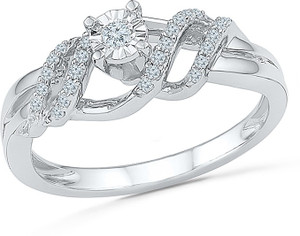 Radiant Bay Chic Twist Sterling Silver Diamond Ring Best Price In