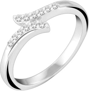Buy Peora Peora Silver-Plated CZ-Studded Adjustable Finger Ring at Redfynd