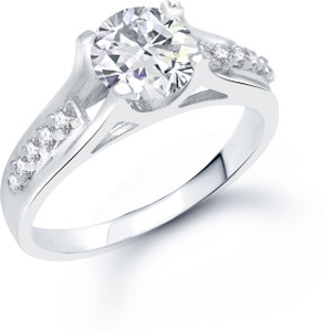 VK Jewels VK Jewels Glistening Rhodium plated solitare Ring Alloy Cubic Zirconia Rhodium Plated Ring