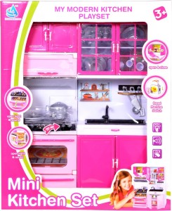 Montez Modern Mini Kitchen Play Set -pink - Modern Mini Kitchen