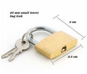 Docoss Pack Of 8 Small Brass Bag Lock 25 Mm 3 Keys Good Quality