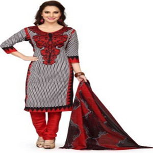 KRAZZYFORLOOK Cotton Polyester Blend Printed Semi-stitched Salwar Suit Dupatta Material
