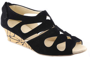KANCHAN Motion Women Black Wedges Buy Black Color