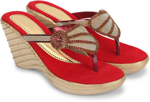 Star Style Women Red Wedges