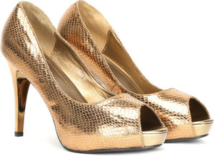 tresmode ROTILE 14 Women Women Gold Heels Buy Bronze Color