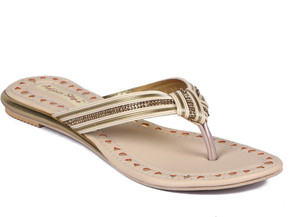 Adjoin Steps Women Gold Flats