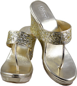 Olive Fashion Women Gold Wedges