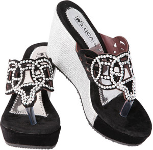 Luca Fashion Women Black Wedges