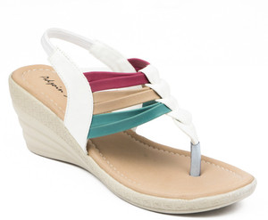 Adjoin Steps Women White Wedges