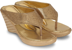 Star Style Women Golden Wedges