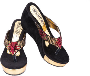 Luca Fashion Women Golden Wedges