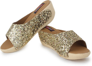 Naisha Women 13,Gold Wedges