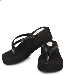 Do Bhai Women Black Wedges