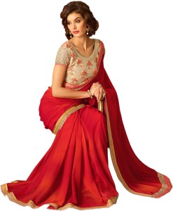 M.S.Retail Embroidered Bollywood Georgette Saree