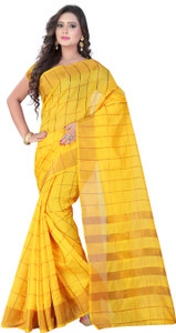 VASTRAKALA Checkered Bollywood Cotton, Silk Saree