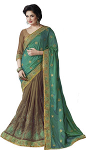 M.S.Retail Embroidered Bollywood Georgette Saree