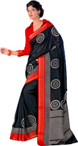 DESIGN WILLA Printed Bollywood Silk Cotton Blend Saree