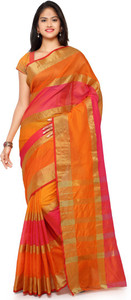 Saara Striped Fashion Cotton, Linen Saree