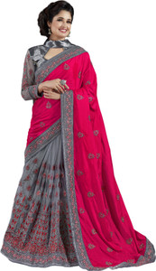 M.S.Retail Embroidered Bollywood Georgette Saree