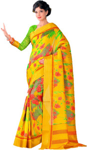 DESIGN WILLA Printed Bollywood Silk Cotton Blend Saree