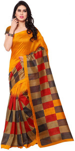 Mac Enterprise Checkered Mooga Handloom Kota Cotton Saree