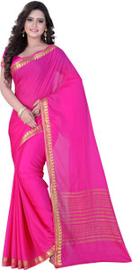 E-Vastram Solid Bollywood Crepe, Chiffon Saree