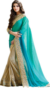 Sargam Fashion Embroidered, Self Design Bollywood Georgette Saree