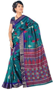 DESIGN WILLA Printed Bollywood Silk Cotton Blend Saree