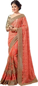 M.S.Retail Embroidered Bollywood Net Saree