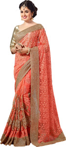 M.S.Retail Embroidered Bollywood Net Saree