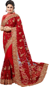 M.S.Retail Embroidered Bollywood Net Saree