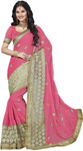 M.S.Retail Embroidered Bollywood Silk, Net Saree