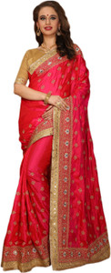 Fab Valley Self Design Bollywood Silk Saree