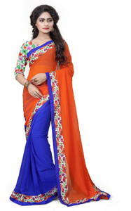 Aashvi Creation Floral Print Fashion Georgette Saree
