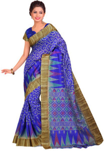 DESIGN WILLA Printed Bollywood Silk Cotton Blend Saree