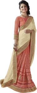 M.S.Retail Embroidered Bollywood Shimmer Fabric Saree