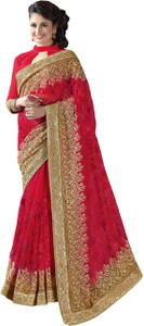 M.S.Retail Embroidered Bollywood Net Saree