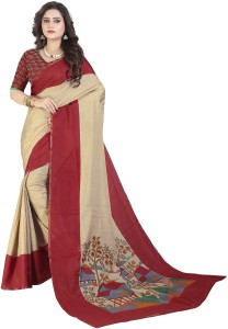 Lady Sringar Printed Fashion Silk Cotton Blend Saree