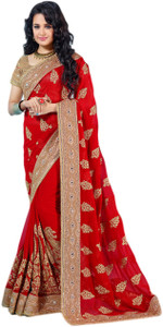 M.S.Retail Embroidered Bollywood Chiffon Saree