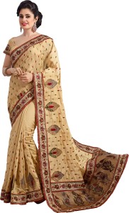 M.S.Retail Embroidered Bollywood Dupion Silk Saree