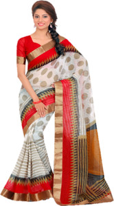 DESIGN WILLA Printed Bollywood Silk Cotton Blend Saree