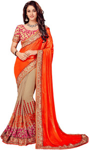 Onlinefayda Embroidered Fashion Georgette Saree