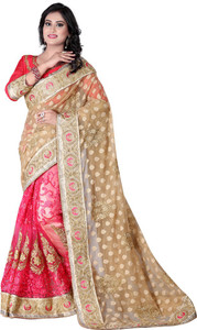 Tiana Creation Embroidered Fashion Chiffon, Net Saree